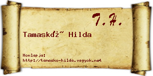 Tamaskó Hilda névjegykártya